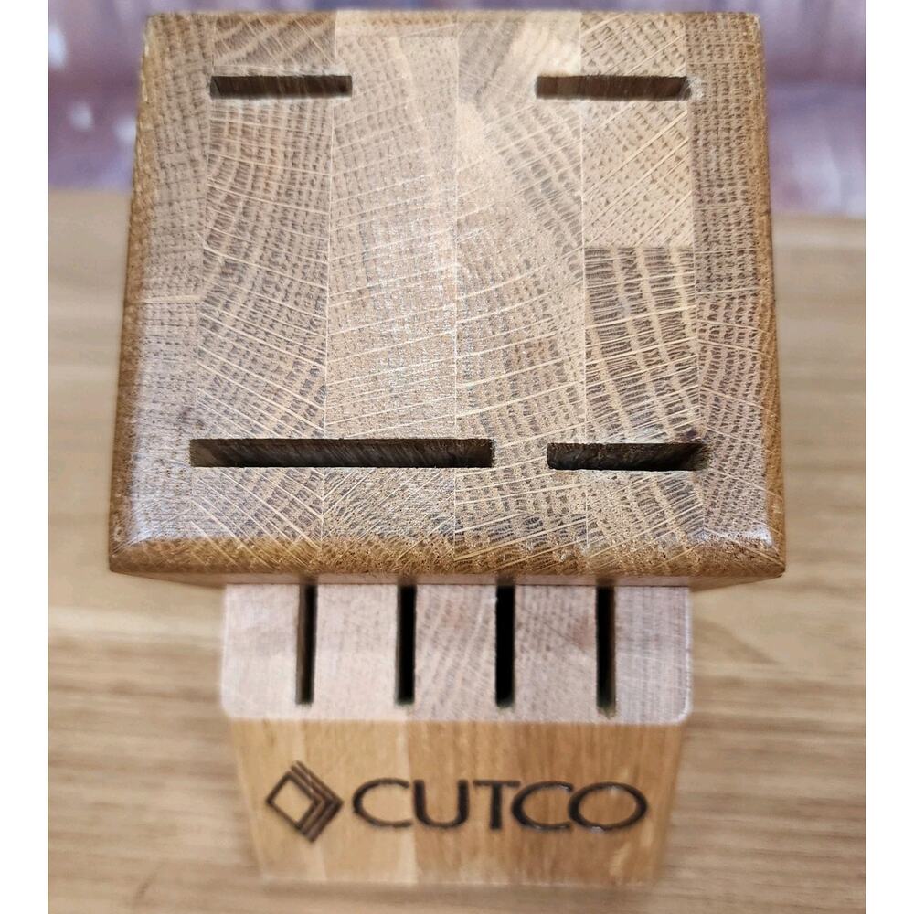 Cutco Wood 8 Slot Knife Block Honey Oak Made in USA
